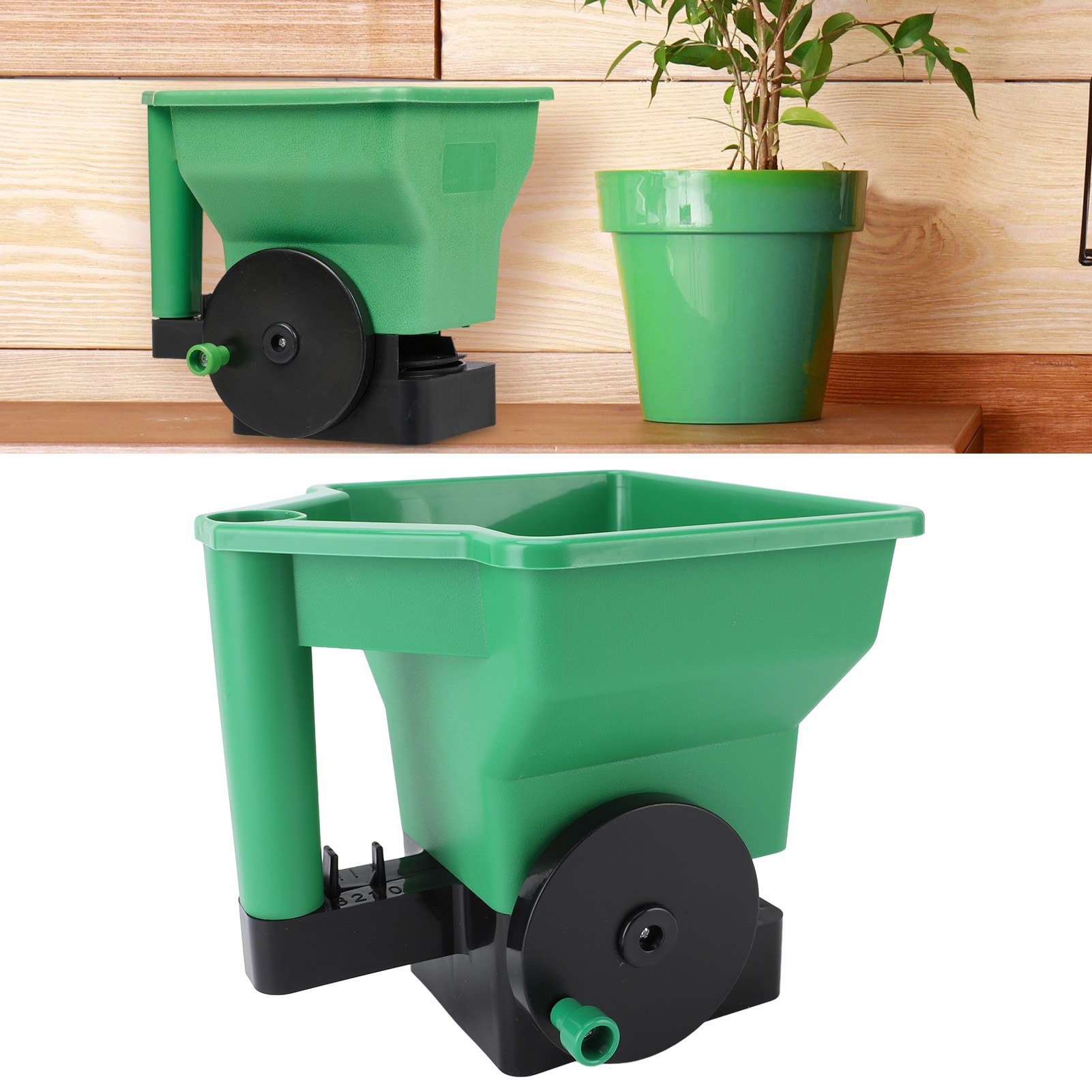 Grass Seed Spreader - เครื่องกระจายสนามหญ้า เครื่องกระจายมือ 3L คู่มือขนาดเล็ก ประหยัดแรงงาน เครื่องกระจายสนามหญ้าแบบใช้มือถือสําหรับปุ๋ยเกลือสีเขียว