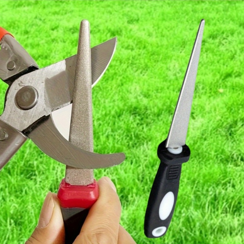 Gardening Tools Knife - เครื่องลับมีดเหล็กเพชร 2-in-1 - ด้ามจับตามหลักสรีรศาสตร์, กรรไกรอเนกประสงค์, มีดและเครื่องเหลาเครื่องมือทําสวน