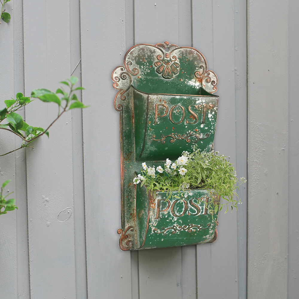 Gardening Tools Vintage - ตะกร้าแขวนผนังเหล็กสไตล์ชนบท กระถางต้นไม้ ของตกแต่งสไตล์ยุโรปวินเทจ อุปกรณ์จัดสวน ของตกแต่งผนัง
