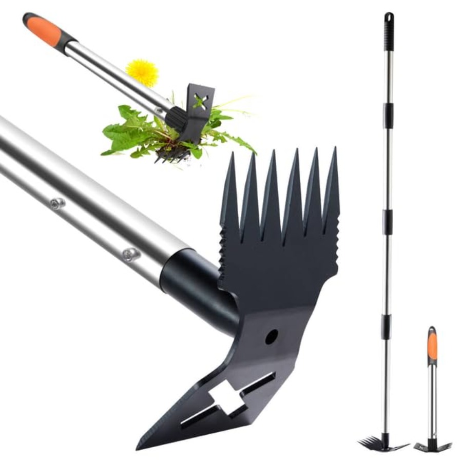 Gardening Tools Long Handle - เครื่องมือถอนวัชพืชขนาด 60 นิ้ว พร้อมด้ามจับยาว และชุดเครื่องมือกำจัดวัชพืชขนาด 17