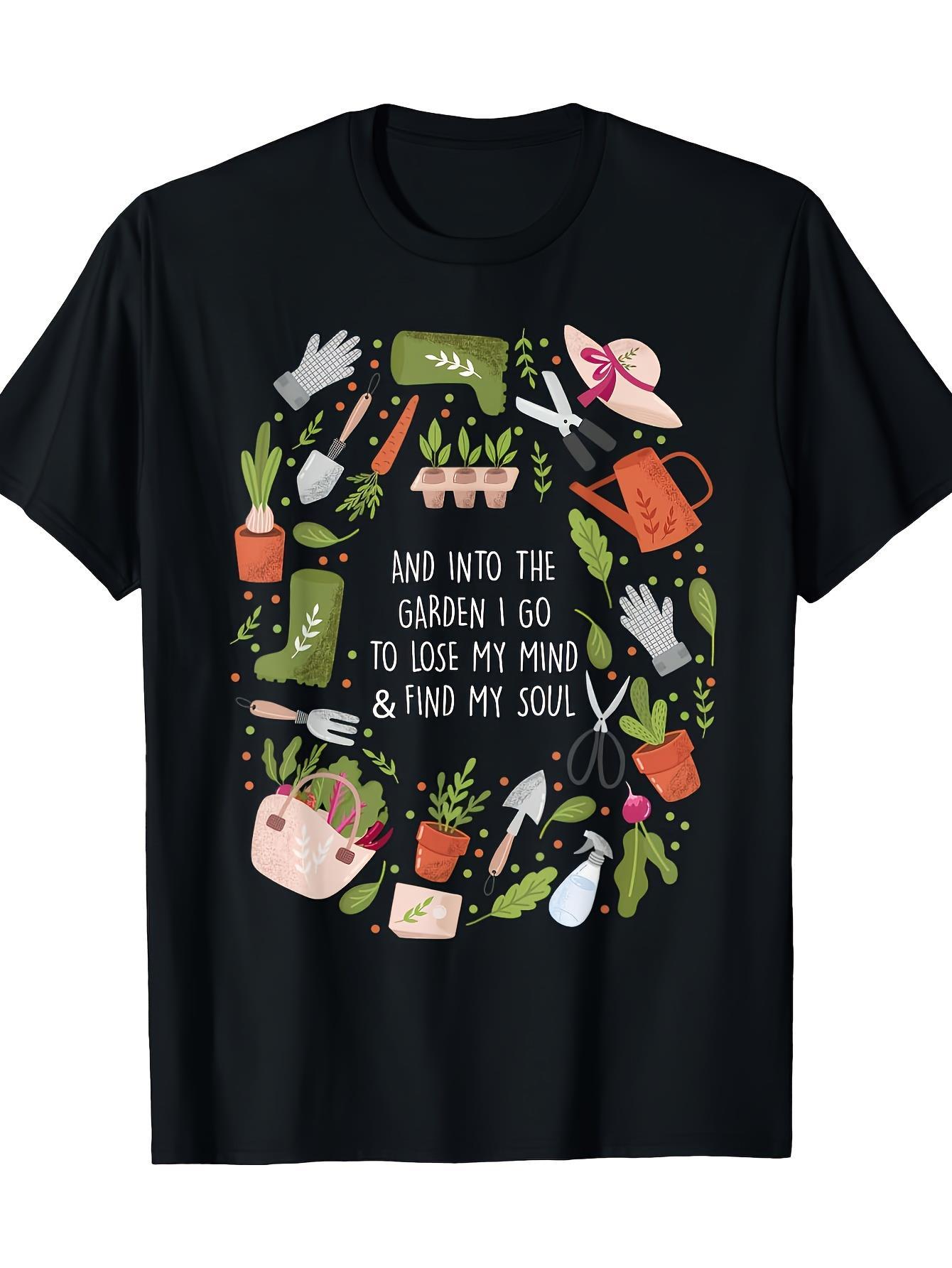 Gardening Tools For Women - เสื้อยืดผ้าฝ้ายหนา 180gsm สำหรับผู้ชายและผู้หญิง - เสื้อยืดลายกราฟิกเครื่องมือทำสวนและต้นไม้ พร้อมคำคมสร้างแรงบันดาลใจเกี่ยวกับการทำสวน