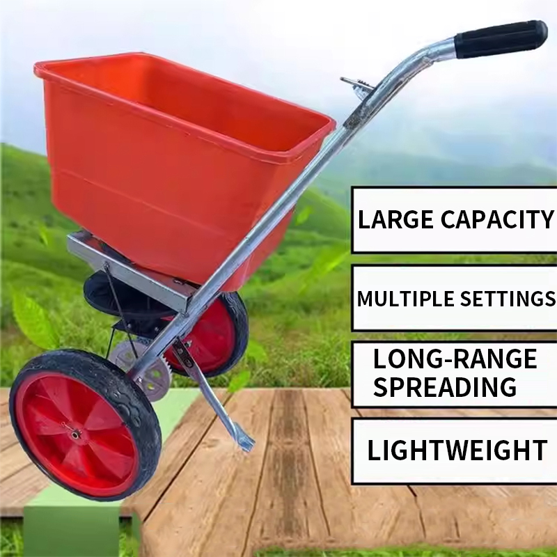 Grass Seed Spreader - เครื่องหว่านเมล็ดหญ้าและใส่ปุ๋ยอเนกประสงค์ขนาดกะทัดรัด | เครื่องหว่านปุ๋ยแบบเข็นมือสำหรับการเกษตร | ปุ๋ยโฟม-ไทร์ สเปรย์