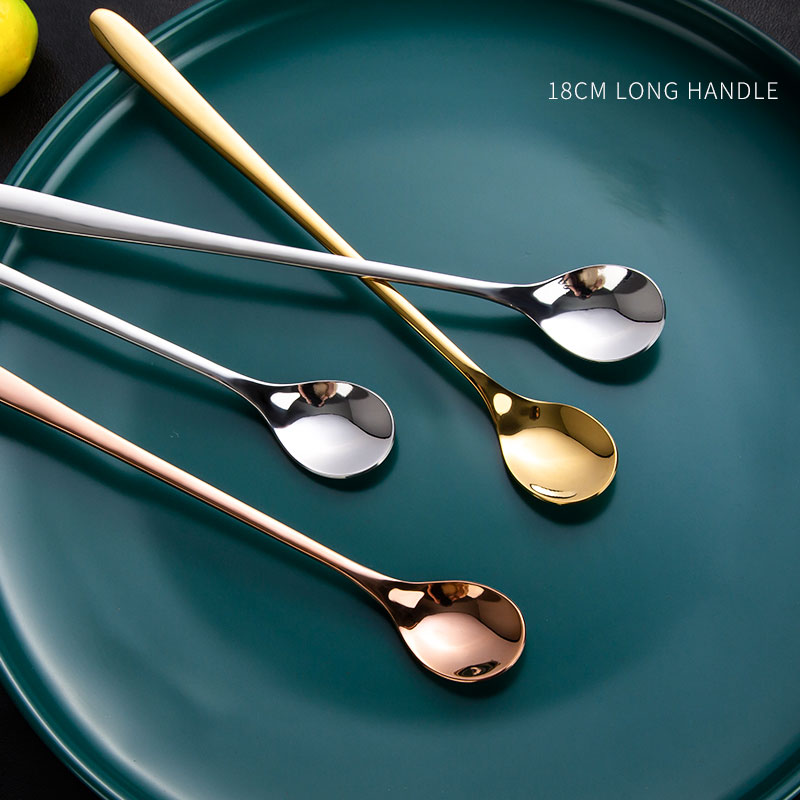 Gardening Tools Long Handle - Gianxi 304ช้อนตักไอศครีมด้ามยาวทำจากสเตนเลสช้อนตักขนมแบบตะวันตกเครื่องมือทำครัวช้อนผสม