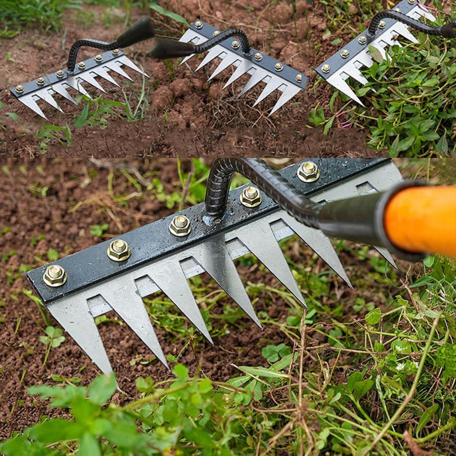Grass Seed Spreader - 5/6/7/8 Tines Garden Weeder เครื่องมือประหยัดแรงงานวัชพืช Remover