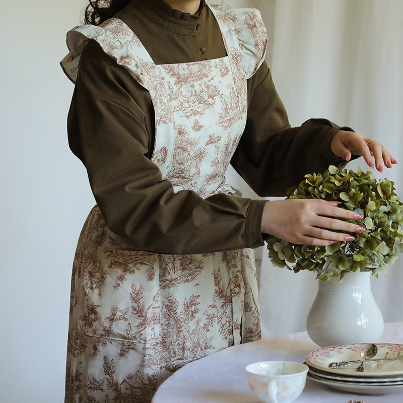 ผ้ากันเปื้อนครัว Ruffled ผ้าฝ้ - Gardening Tools For Women บทวิจารณ์และราคา