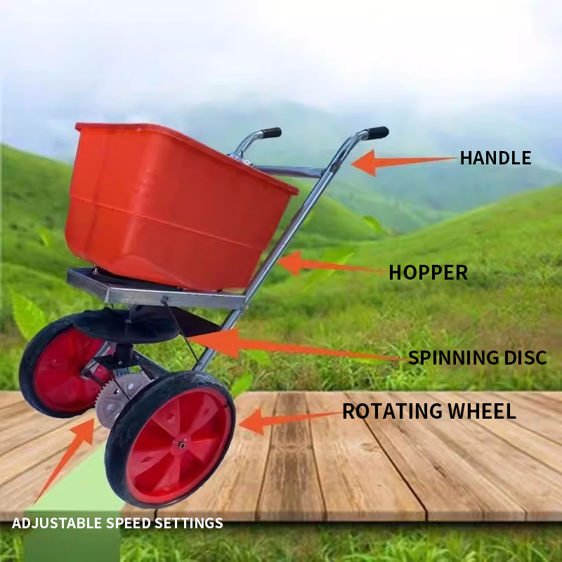 เครื่องหว่านเมล็ดหญ้าและใส่ปุ๋ - Grass Seed Spreader บทวิจารณ์และราคา