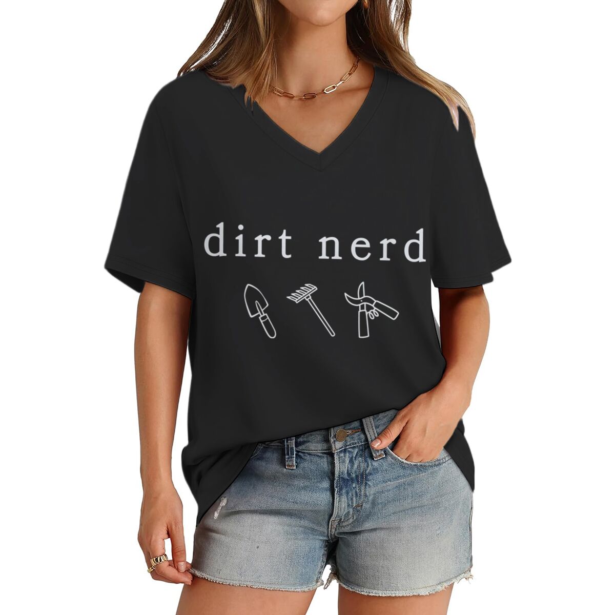 เสื้อยืดลายกราฟิก Dirt Nerd Ga - Gardening Tools Vintage บทวิจารณ์และราคา