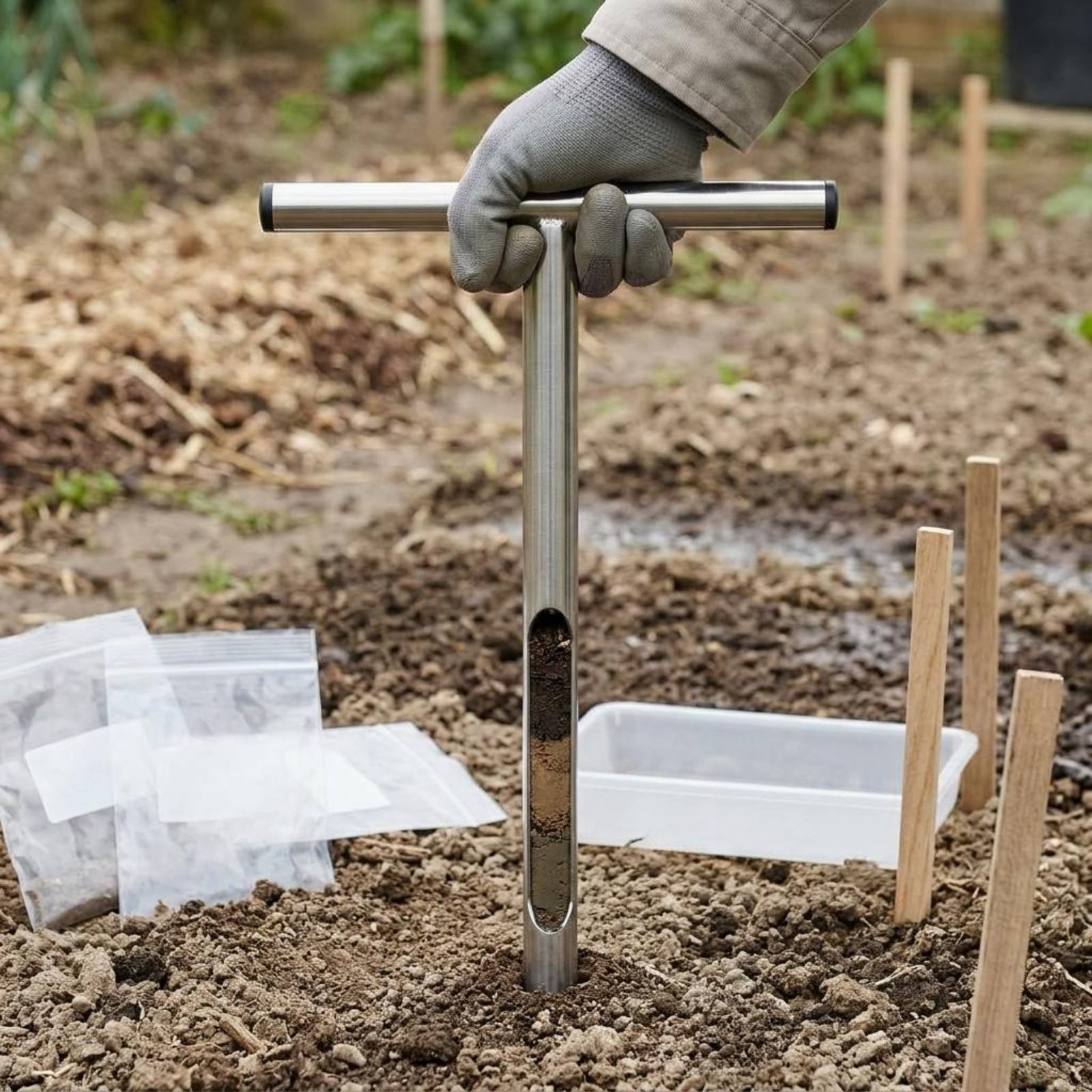 เครื่องเก็บตัวอย่างดินสแตนเลส  - Gardening Tools Long Handle บทวิจารณ์และราคา
