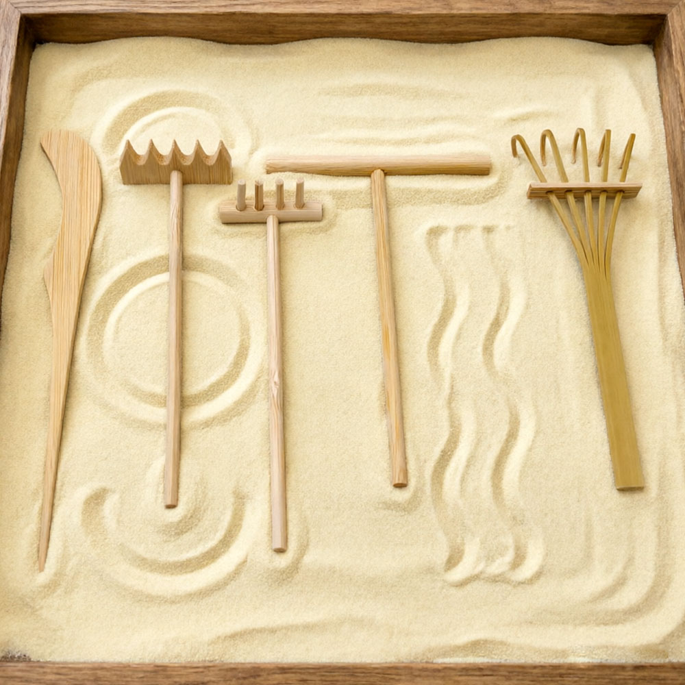 ชุดเครื่องมือคราดทรายไม้ไผ่ 6  - Gardening Tools Drawing บทวิจารณ์และราคา